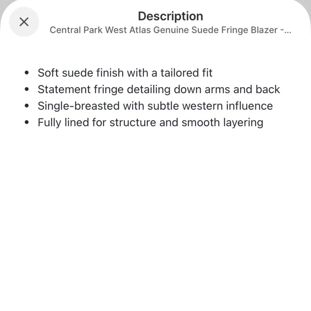 Central Park West Fringe Suede Jacket - Cognac Brown - Picture 10 of 10